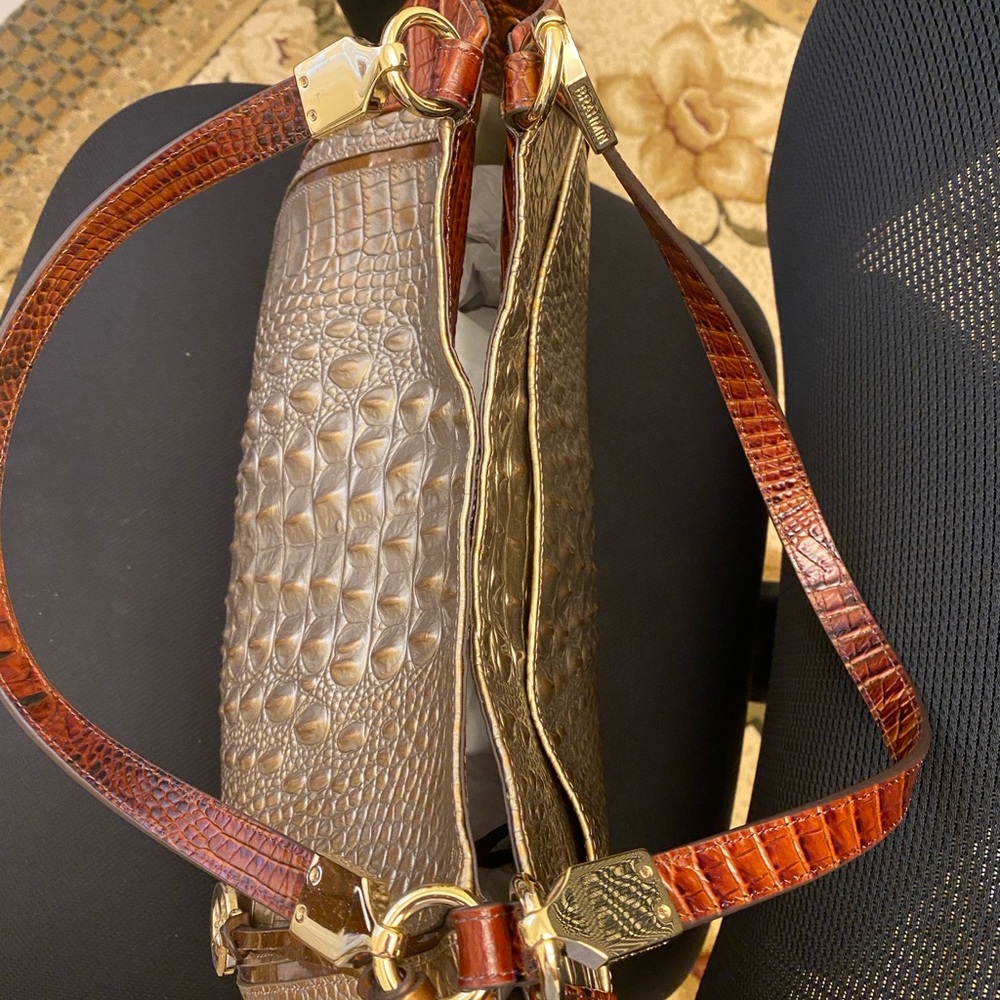 Brahmin Marianna Rose Gold Provence, embossed genuine leather Tote/Satchel. - Picture 8 of 12